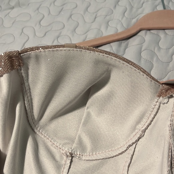 PARISIAN NUDE METALLIC BUST CUP DRESS SIZE M - Picture 7 of 8